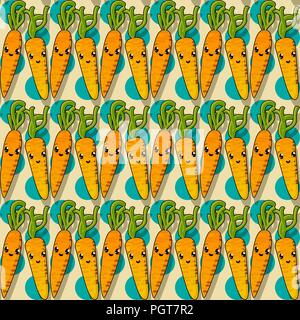 Happy carrot seamless pattern design Stock Vector