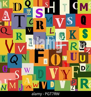 Alphabet seamless pattern for design Stock Vector