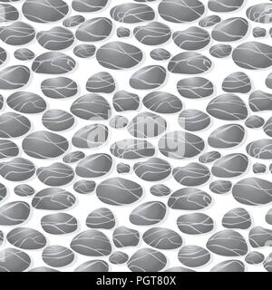 Seamless stones pattern over white background Stock Vector