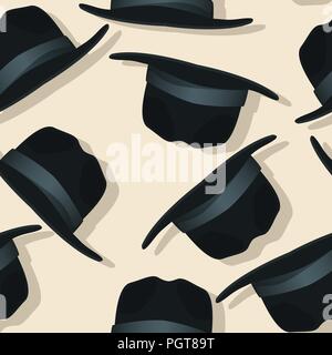 Flying hats seamless pattern design Stock Vector