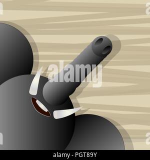 Funny elephant avatar icon  for web Stock Vector