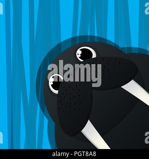Funny walrus avatar icon for web Stock Vector
