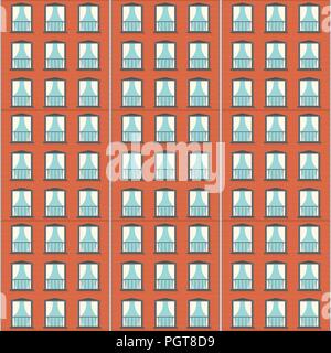 Brick wall building  facade seamless pattern design Stock Vector