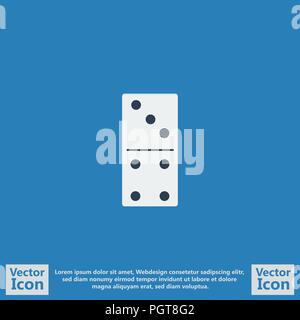 Flat style icon with domino piece symbol Stock Vector