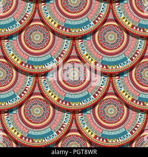 Ethnic seamless pattern. Abstract ornamental mandala tile Stock Vector