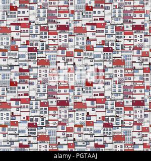 Old  city houses seamless texture pattern Stock Vector