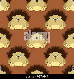 Cute hedgehog seamless pattern design Stock Vector