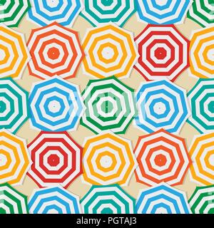Seamless pattern design with beach umbrellas Stock Vector