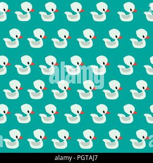 Ducklings on watter seamless pattern Stock Vector