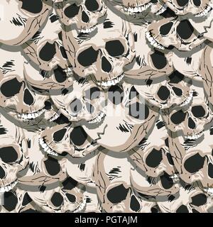 Human skull seamless pattern design Stock Vector