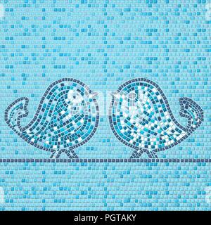Vector abstract background with mosaic birds Stock Vector