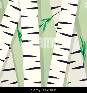 Spring card with birch trees Stock Vector