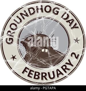 Groundhog day grunge rubber stamp on white background Stock Vector