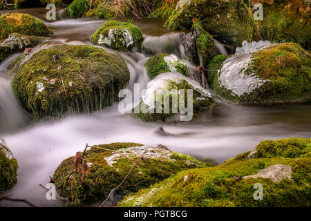 Mountain stream in Roaschia (Valle Gesso, Cuneo, Piedmont, Italy) Stock Photo