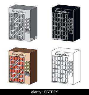 A terminal with different kinds of chocolate. Terminals single icon in cartoon style isometric vector symbol stock illustration . Stock Vector