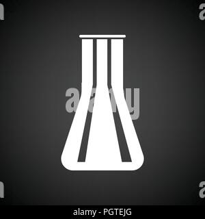 Chemical bulbs icon. Black background with white. Vector illustration. Stock Vector