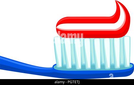 Colorful cartoon toothbrush toothpaste Stock Vector