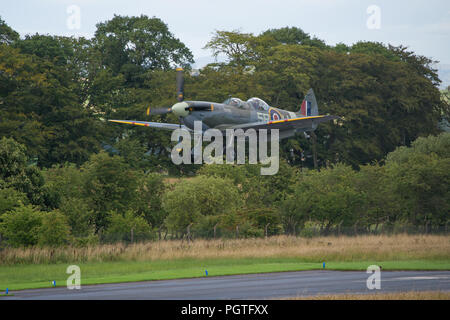 Special Spitfire flights at Cumbernauld Airport, Cumbernauld, Scotland - 23rd August 2018 Stock Photo