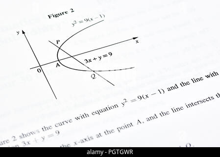 Isolated table of random numbers and formula on white paper background ...