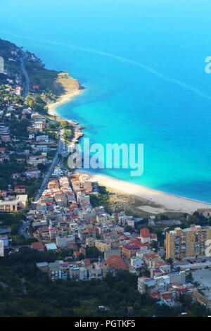 Virgin Mary beach (Vergine Maria)  in Palermo, Sicily, Italy Stock Photo