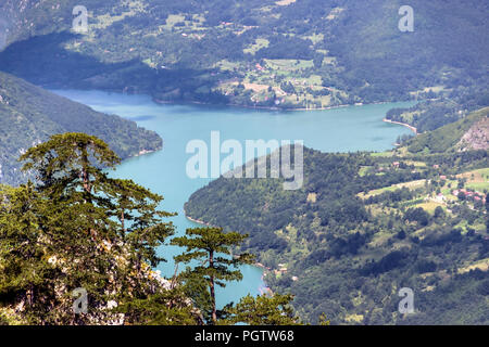 TARA National Park, Western Serbia - Lake Perucac, viewed from the height of the Tara Mountain Stock Photo