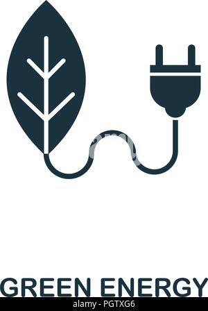 Green Energy icon. Monochrome style design from power and energy collection. UI. Pixel perfect simple pictogram green energy icon. Web design, apps, s Stock Vector