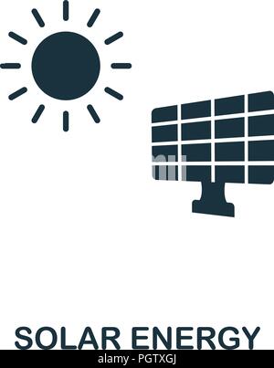 Solar Energy icon. Monochrome style design from power and energy collection. UI. Pixel perfect simple pictogram solar energy icon. Web design, apps, s Stock Vector