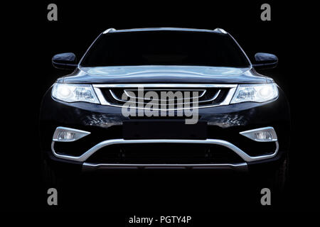 car on a black background with shallow depth of field Stock Photo