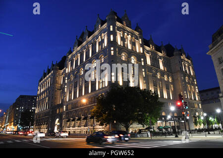 The Trump International Hotel in Washington, D.C., at dusk. Stock Photo