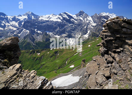 Summer in the Swiss Alps, Murren area, Switzerland Stock Photo