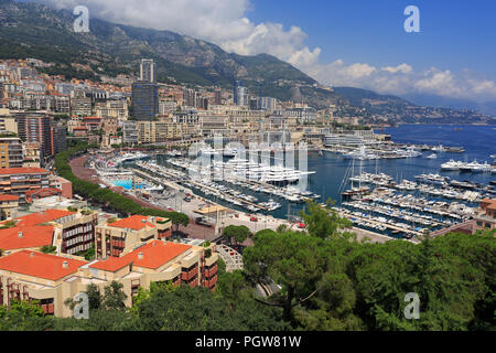 Monte Carlo Harbor in Monaco, Europe Stock Photo