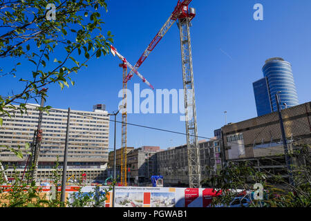Global project of urban re-development: general view of the building site, Part-Dieu district, Lyon, France Stock Photo