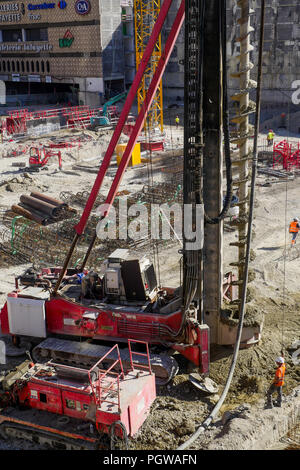 Global project of urban re-development: building site, Part-Dieu district, Lyon, France Stock Photo