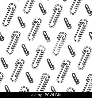 grunge metal clips tool to paper background Stock Vector
