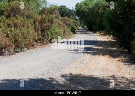 Gravel road in rural area - California USA Stock Photo