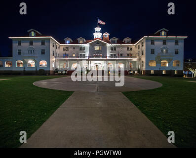 The Historic Stanley Hotel in Estes Park, Colorado. The Hotel was noted to be the inspiration for Stephen King's novel 'The Shining' Stock Photo