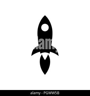 Rocket launch icon. Rocket filled flat symbol Stock Vector