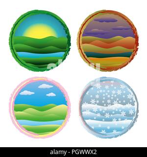 Four seasons cards, vector illustration Stock Vector Image & Art - Alamy