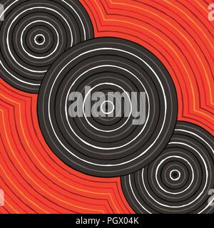 Riverbank abstract Aboriginal dot painting in vector format Stock Vector
