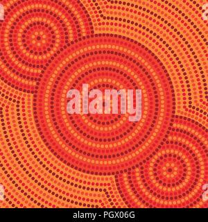 Riverbank abstract Aboriginal dot painting in vector format Stock Vector