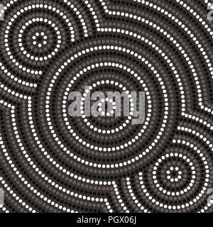 Riverbank abstract Aboriginal dot painting in vector format Stock Vector