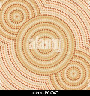 Riverbank abstract Aboriginal dot painting in vector format Stock Vector