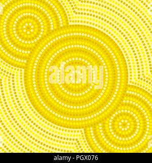 Riverbank abstract Aboriginal dot painting in vector format Stock Vector