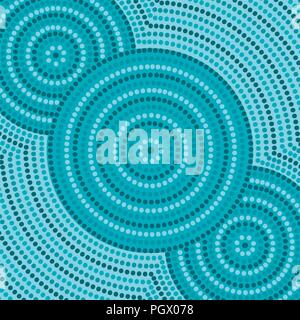 Riverbank abstract Aboriginal dot painting in vector format Stock Vector