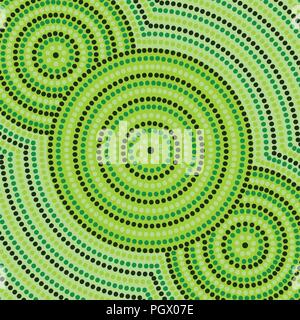 Riverbank abstract Aboriginal dot painting in vector format Stock Vector