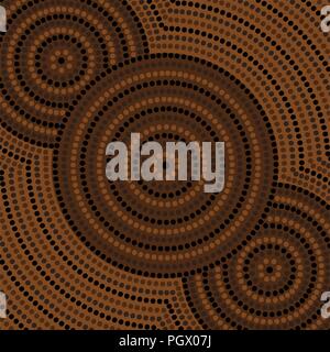 Riverbank abstract Aboriginal dot painting in vector format Stock Vector
