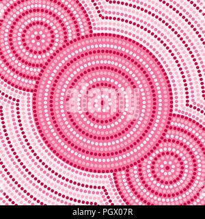 Riverbank abstract Aboriginal dot painting in vector format Stock Vector