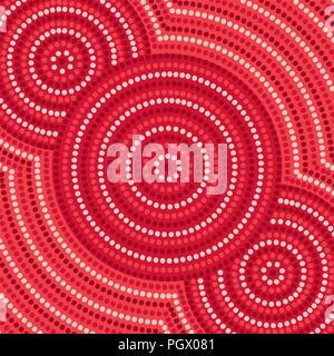 Riverbank abstract Aboriginal dot painting in vector format Stock Vector