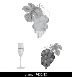 Wine products monochrome icons in set collection for design. Equipment and production of wine vector symbol stock  illustration. Stock Vector