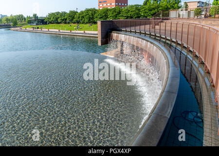 TOYAMA, JAPAN - MAY 26, 2018: Fuganungakansui Park in Toyama, Japan. Toyama is the capital city of Toyama Prefecture Stock Photo